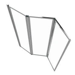 Badewannenfaltwand silbern 3-teilig 125 x 143 cm