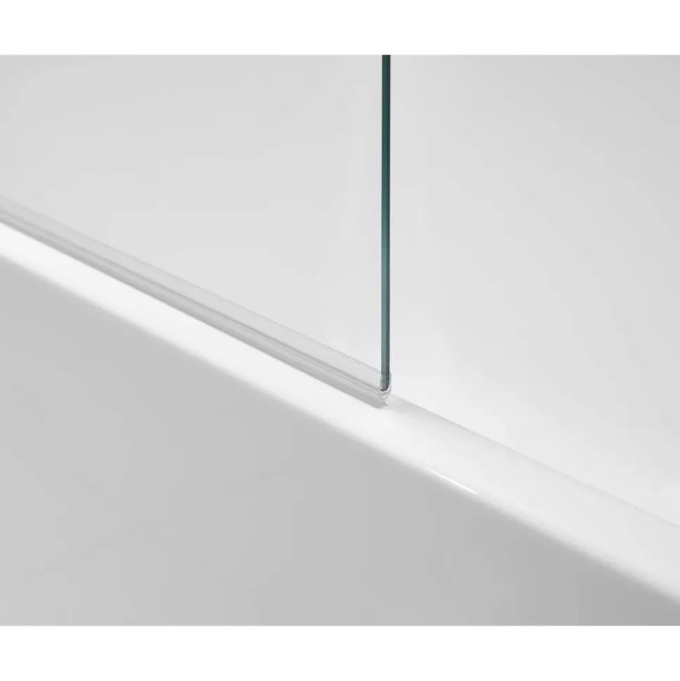 Badewannenfaltwand teilgerahmt, aluminiumfarben, 75 x 140 cm, 1-teilig