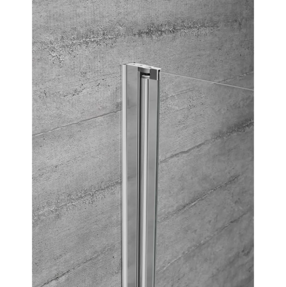 Badewannenfaltwand teilgerahmt, aluminiumfarben, 75 x 140 cm, 1-teilig