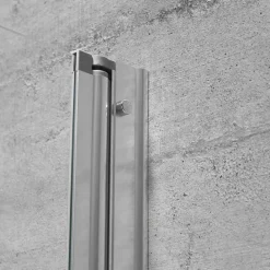 Badewannenfaltwand teilgerahmt, aluminiumfarben, 75 x 140 cm, 1-teilig
