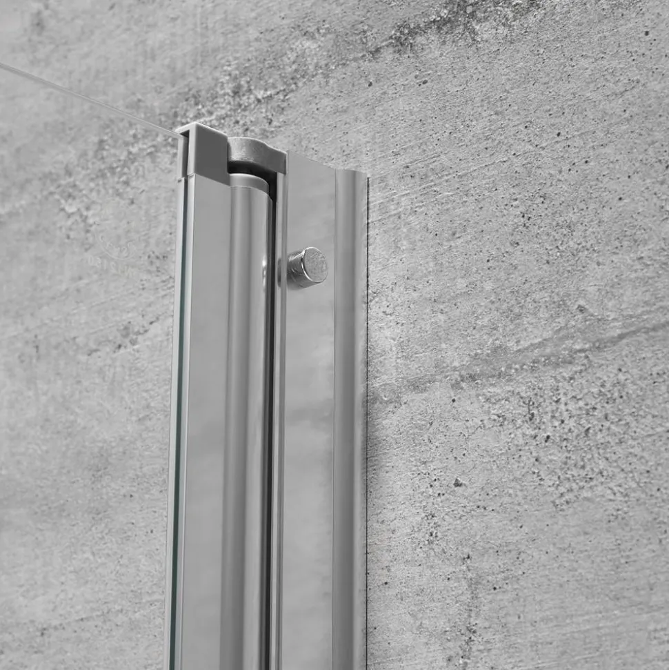 Badewannenfaltwand teilgerahmt, aluminiumfarben, 75 x 140 cm, 1-teilig