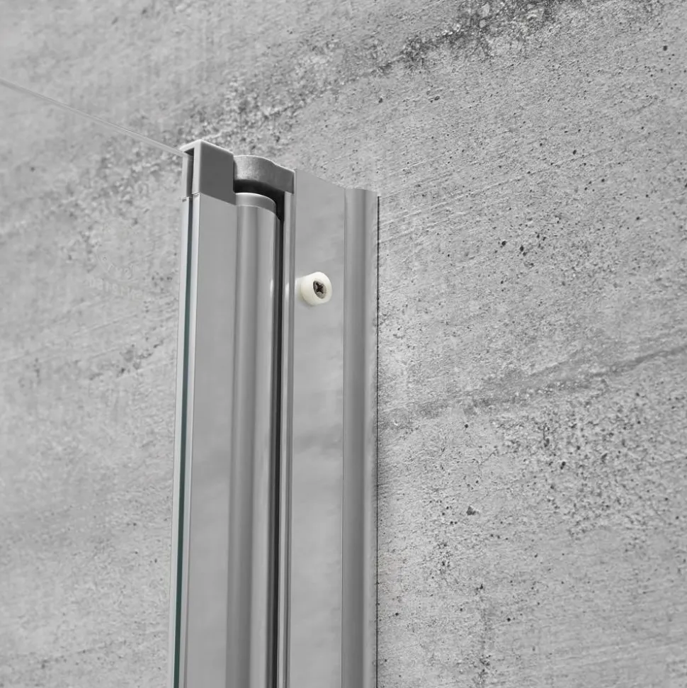 Badewannenfaltwand teilgerahmt, aluminiumfarben, 75 x 140 cm, 1-teilig
