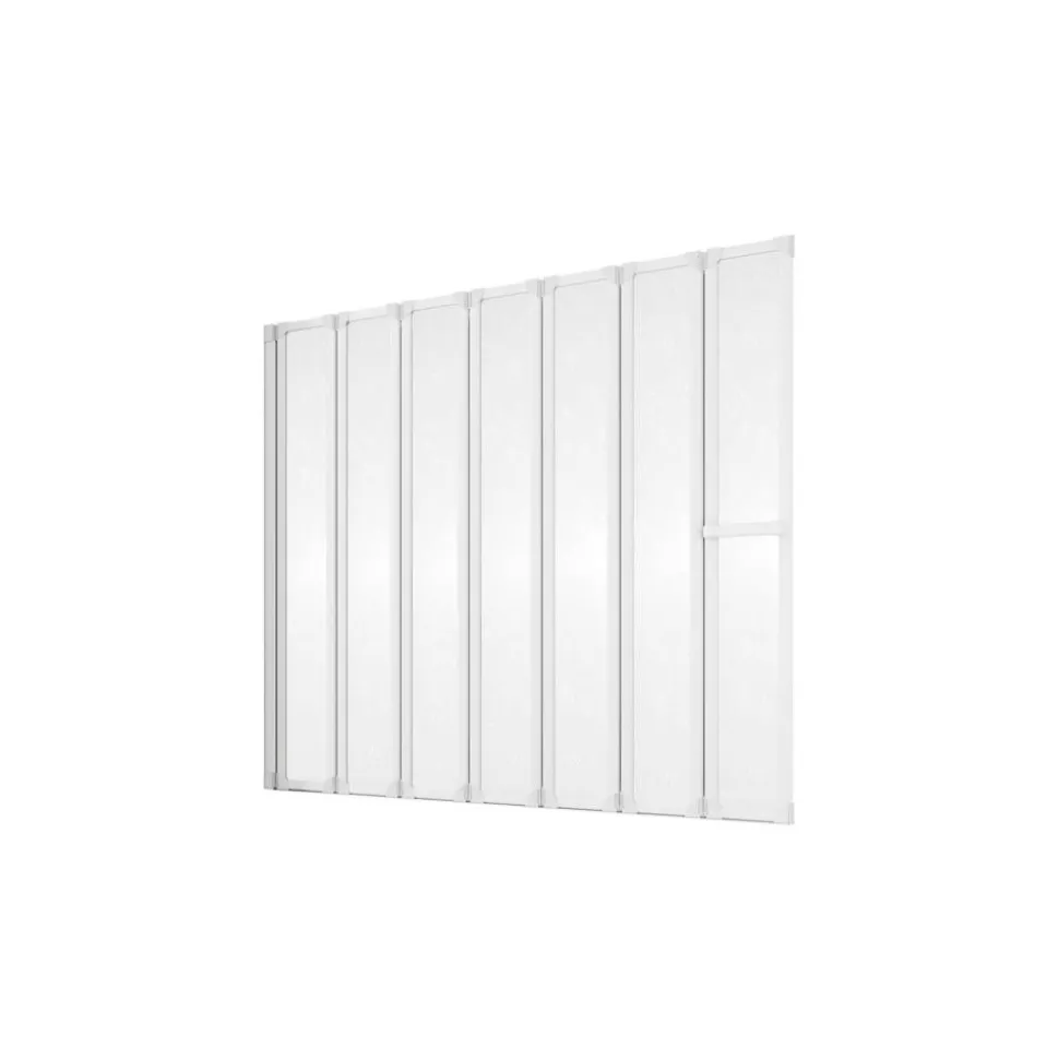 Badewannenfaltwand 7-teilig 'Komfort' Kunstglas, Alpinweiß 159 x 140 cm