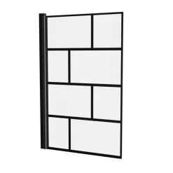 Badewannenfaltwand vollgerahmt schwarz 75 x 125 cm