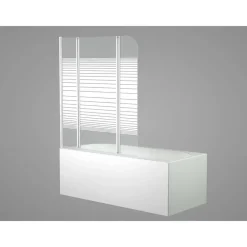 Badewannenfaltwand weiß 3-teilig 125 x 140 cm