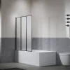 Badewannenfaltwand 'Jana' schwarz 3-teilig 120 x 140 cm