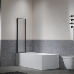 Badewannenfaltwand 'Jana' schwarz 3-teilig 120 x 140 cm