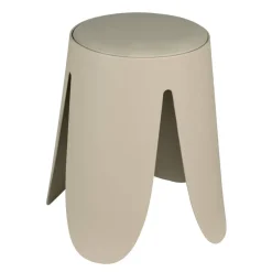 Badhocker 'Comiso' Kunststoff beige matt Ø 44 x 46 cm