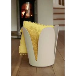 Badhocker 'Comiso' Kunststoff beige matt Ø 44 x 46 cm