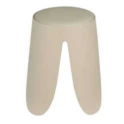 Badhocker 'Comiso' Kunststoff beige matt Ø 44 x 46 cm