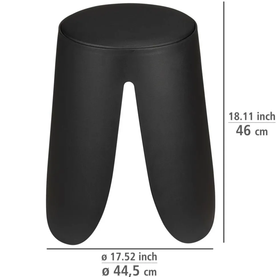 Badhocker 'Comiso' Kunststoff schwarz matt Ø 44 x 46 cm