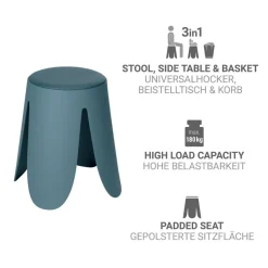 Badhocker 'Comiso' Kunststoff petrol matt Ø 44 x 46 cm