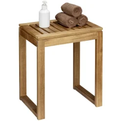 Badhocker 'Fondi' Akazienholz braun 40 x 46 x 30 cm