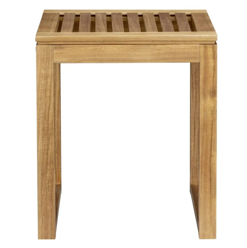 Badhocker 'Fondi' Akazienholz braun 40 x 46 x 30 cm