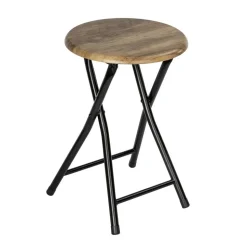 Badhocker 'Forio' braun/schwarz Ø 30 x 46 cm, zusammenklappbar