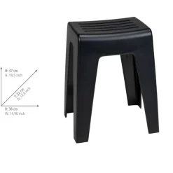 Badhocker 'Kumba' Kunststoff schwarz 38 x 47 x 32 cm