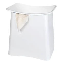 Badhocker mit Wäschesack 'Wing' weiß 45 x 48 x 33 cm