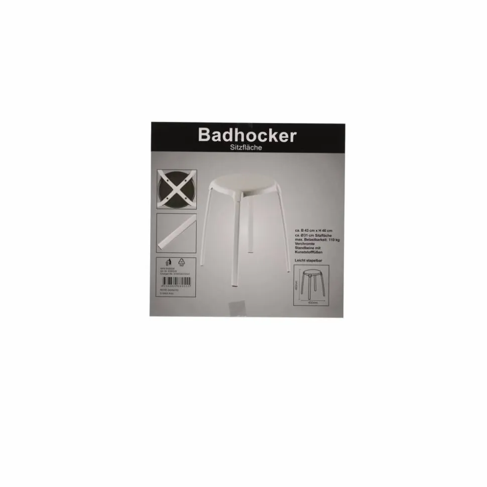 Badhocker weiß 43 x 46 cm