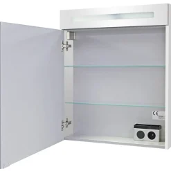 Badmöbelset 'b.clever' Spiegelschrank und Waschbecken mit Unterschrank weiß/weiß