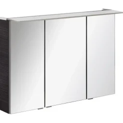 Badmöbelset 'b.perfekt' Spiegelschrank und Waschbecken mit Unterschrank weiß/Dark Oak