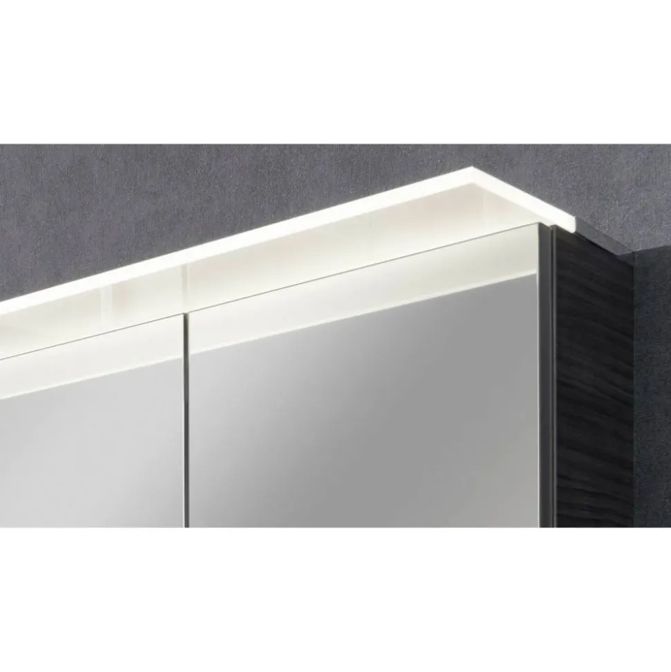 Badmöbelset 'b.perfekt' Spiegelschrank und Waschbecken mit Unterschrank weiß/Dark Oak