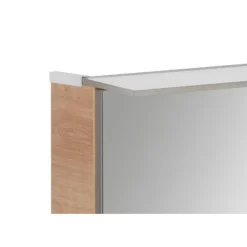Badmöbelset 'b.perfekt' Spiegelschrank und Waschbecken mit Unterschrank weiß/Ast Eiche