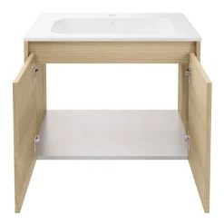 Badmöbelset 'Compact Line' 70 cm 5-teilig eichefarben mit Spiegelschrank