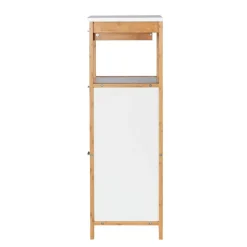 Bad-Regal 'Finja' Bambus/weiß 2 Staufächer, Schublade 34 x 30 x 89 cm