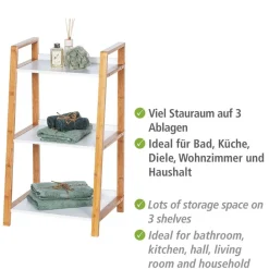 Bad-Regal 'Finja' Bambus/weiß 3 Böden 43 x 36 x 76 cm