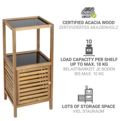 Badregal 'Fondi' Akazienholz braun 39,5 x 86 x 35,5 cm