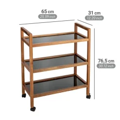 Badregal 'Fondi' Akazienholz braun 65 x 76,5 x 31 cm