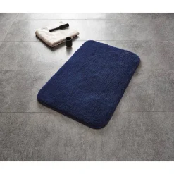 Badteppich 'Chic' Microfaser dunkelblau 60 x 90 cm