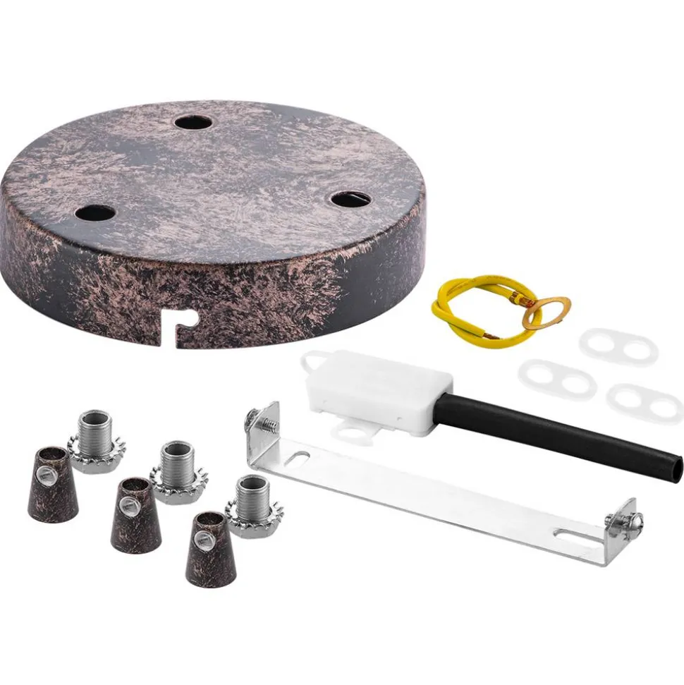 Baldachin 'Home Sweet Home' Metall 3 Lichter rostfarben
