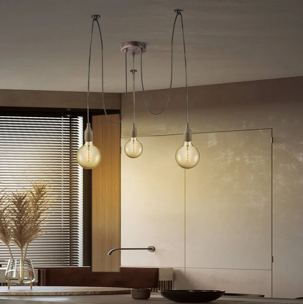 Baldachin 'Home Sweet Home' Metall 3 Lichter rostfarben