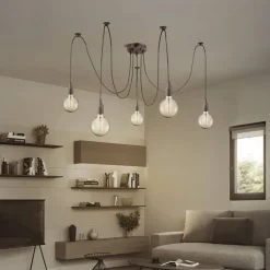 Baldachin 'Home Sweet Home' Metall 5 Lichter rostfarben