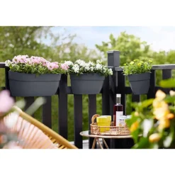 Balkonkasten 'Vibia Campana Easy Hanger S' 21 x 24 x 26,5 cm schwarz