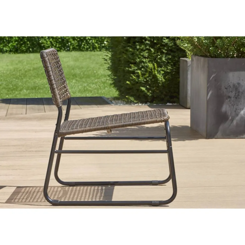 Balkonmöbelset 'Nele' Stahl/Kunststoffrattan schwarz 3-teilig