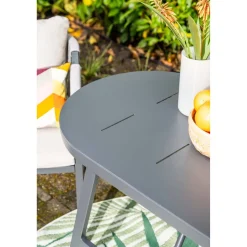 Balkonmöbelset 'Terni' Aluminium sand/grau 3-teilig