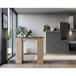 Bartisch 'Merle' grau/eichefarben 115 x 103 x 50 cm