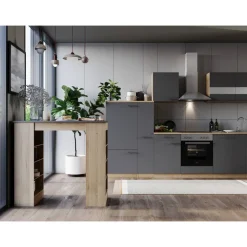 Bartisch 'Merle' grau/eichefarben 115 x 103 x 50 cm