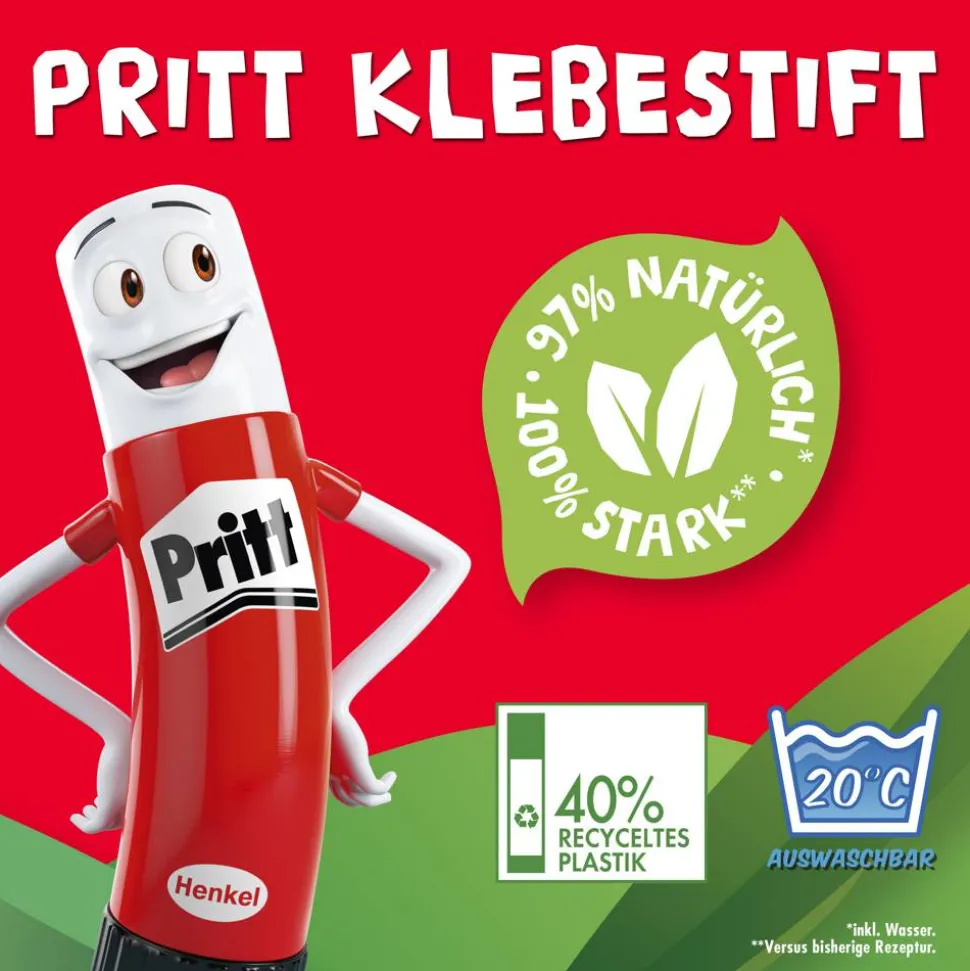 Bastelkleber 'Klebestift Original' transparent 2 x 11 g