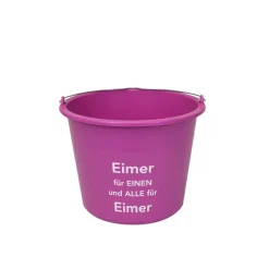Baueimer 'Eimer für einen und alle für Eimer' 12 l pink
