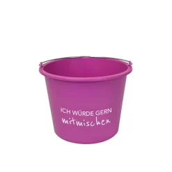 Baueimer 'Ich würde gern mitmischen' 12 l pink