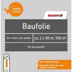 Baufolie 'Extrastark' Polyethylen 100 g/m² 2 x 50 m