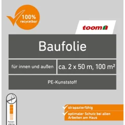 Baufolie 'Stark' Polyethylen 50 g/m² 2 x 50 m