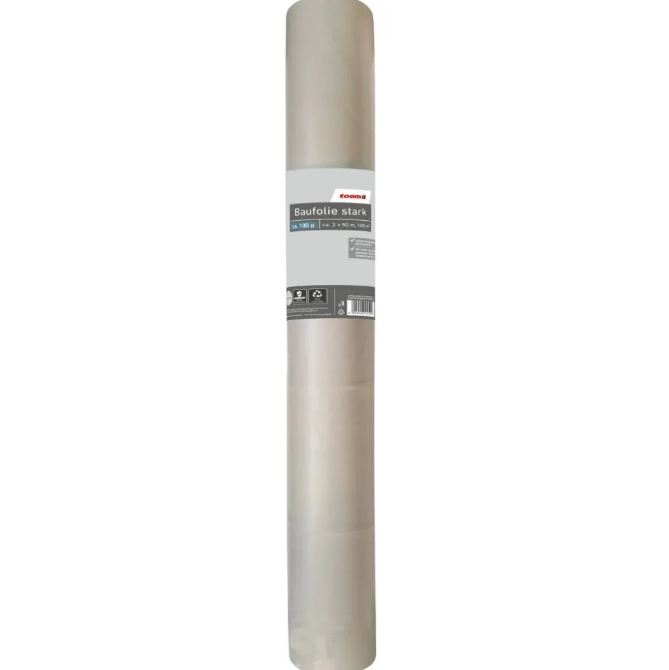 Baufolie stark 2 x 50 m 100 g/m² transparent
