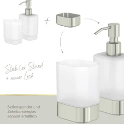 Becherhalter 'Soulution' nickelfarben eckig