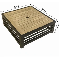Beistelltisch 'Carina' Stahl/Holz 60 x 25 x 60 cm