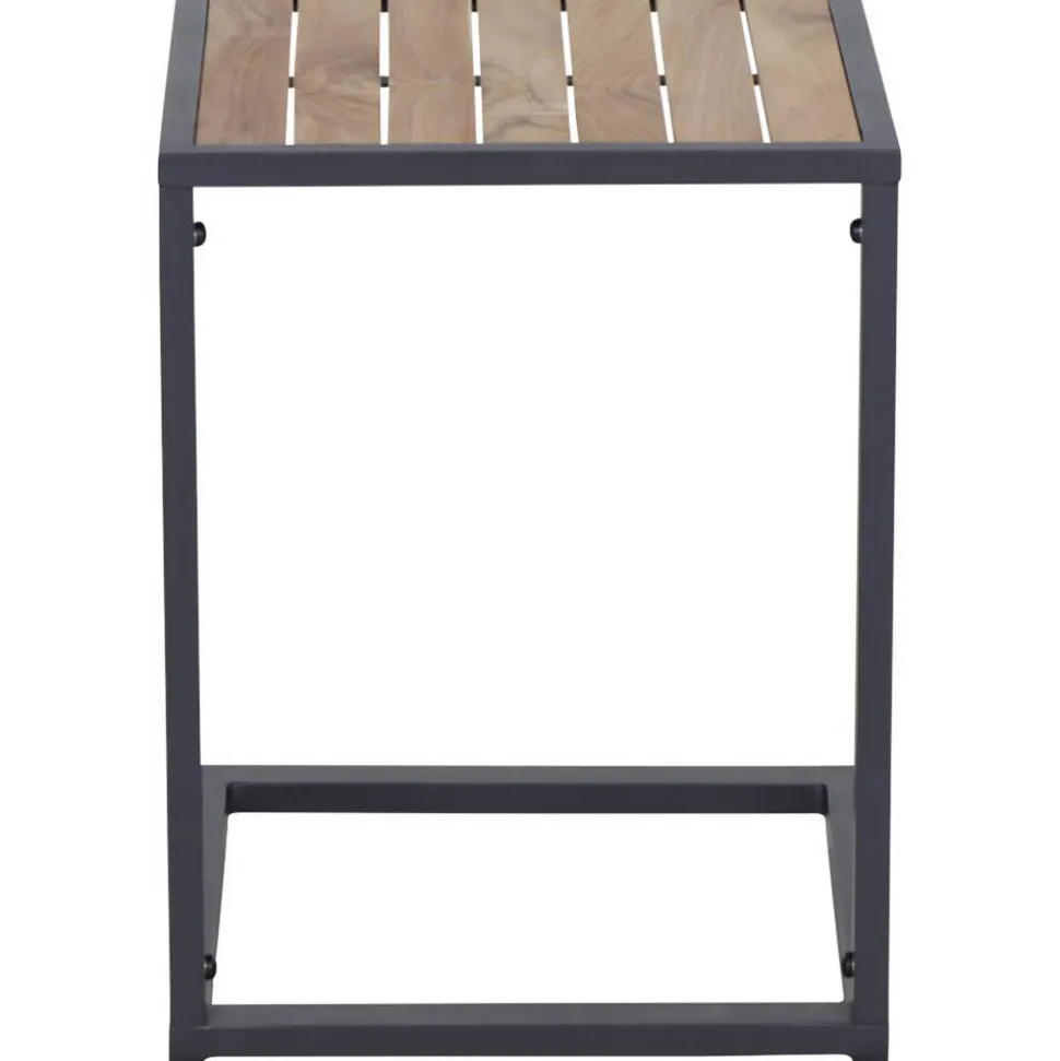 Beistelltisch 'Vinto' Aluminium/Teakholz 41 x 55 x 50 cm