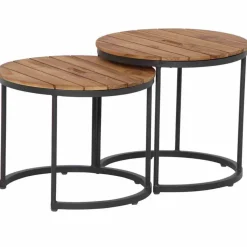 Beistelltische 'Baros' Aluminium/Teakholz 2-teilig